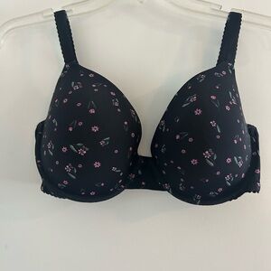 MOI 💋 • Black &  Pink Floral Bra • 36DD •